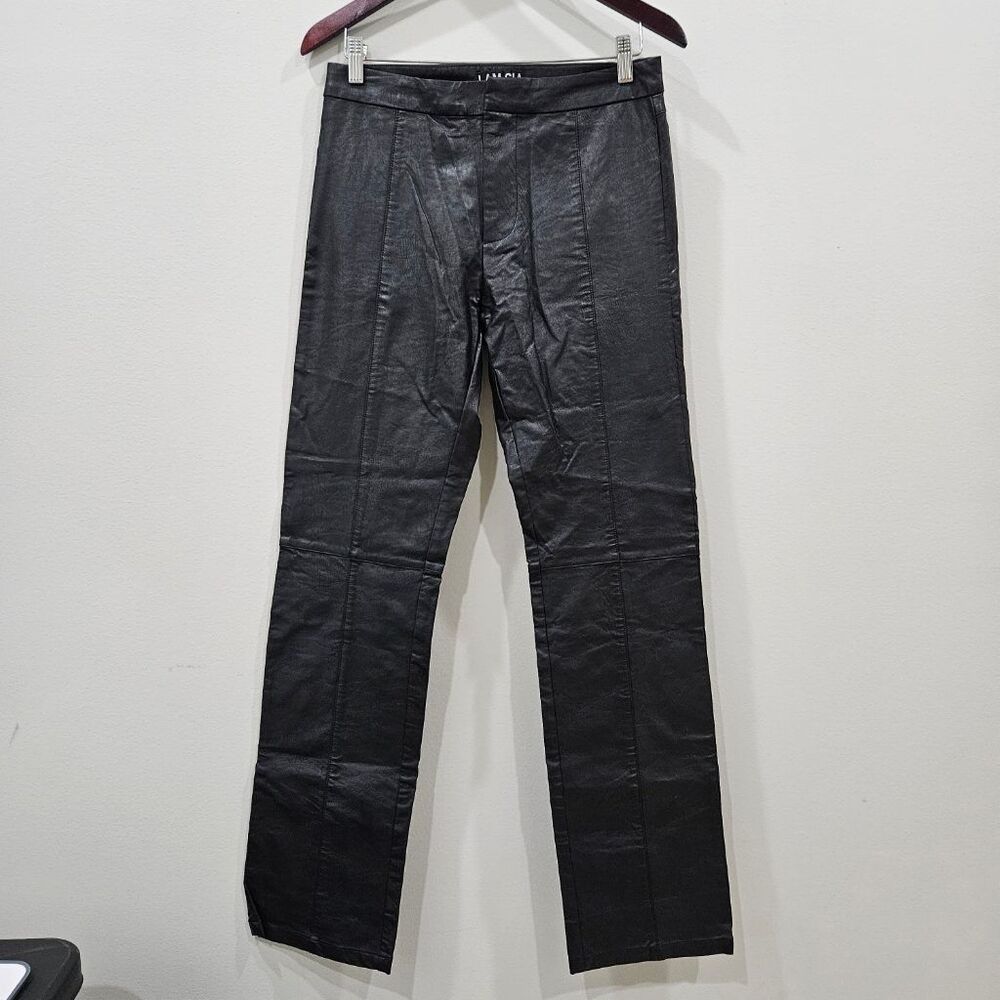 I.AM.GIA Faux Leather Pants Womens M Black Straight Leg Mid Rise Vegan Trousers